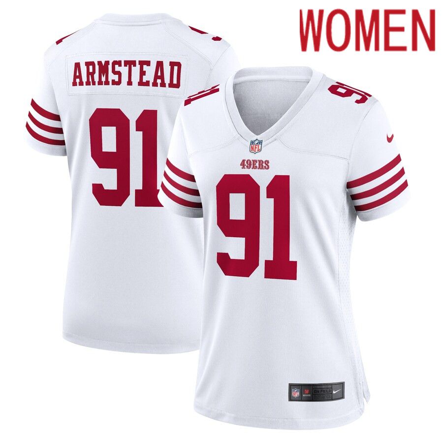 Women San Francisco 49ers #91 Arik Armstead Nike White Player Game NFL Jersey